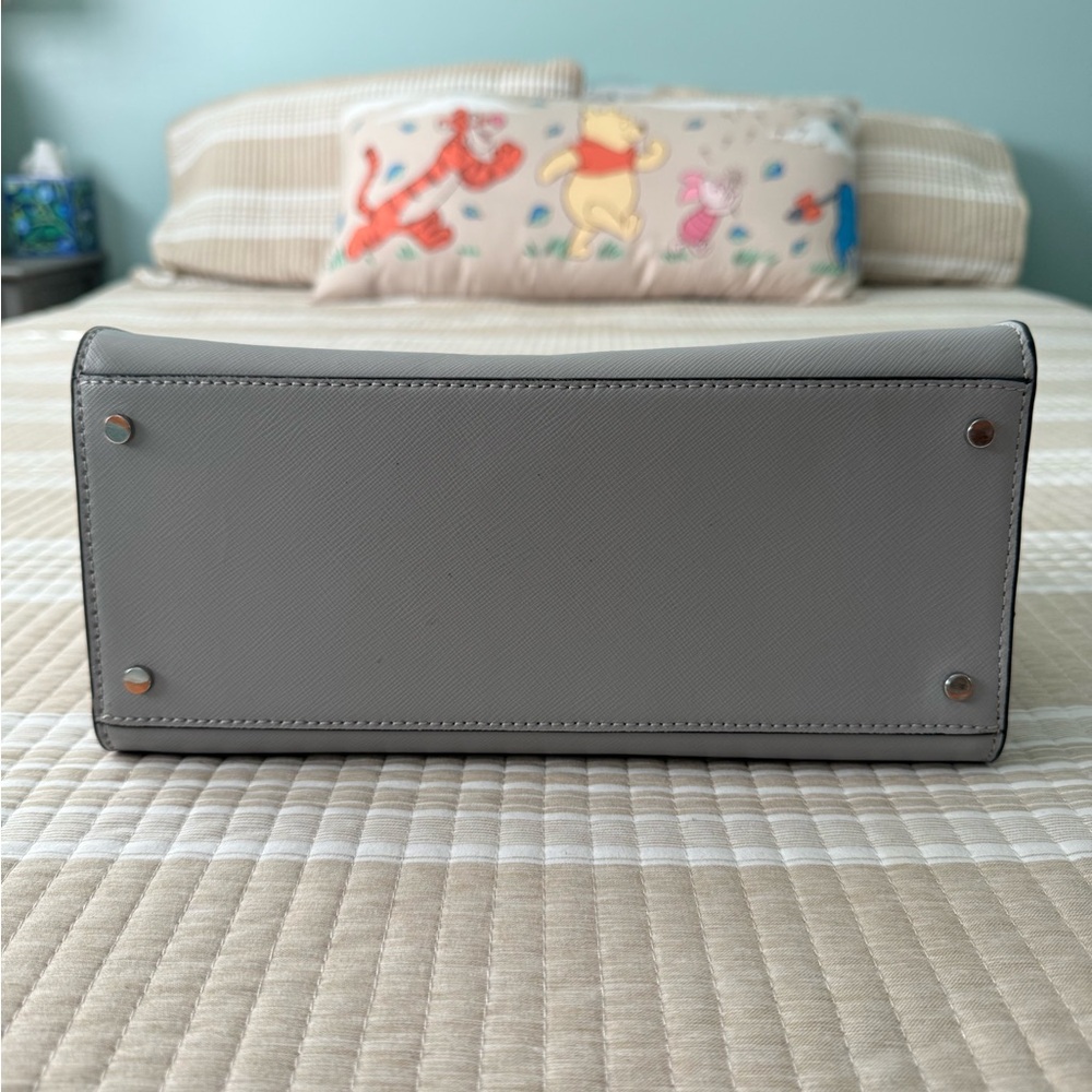 kate spade Two-Tone Gray, White & Black Leather Satchel - Picture 3 of 9